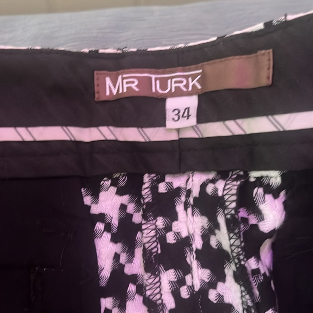 Mr. Turk Black and White Houndstooth Men's Shorts - Picture 2 of 5